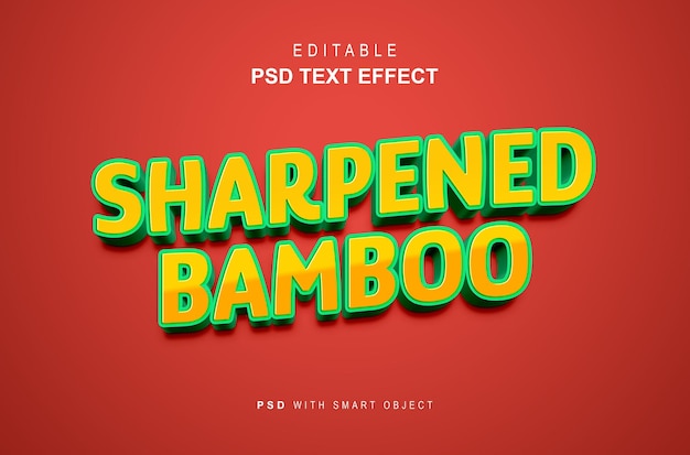 Independence sharpened bamboo text style effect