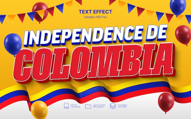 Independencia de colombia text effect