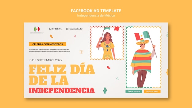 Independencia de mexico Facebook-advertentiesjabloonontwerp