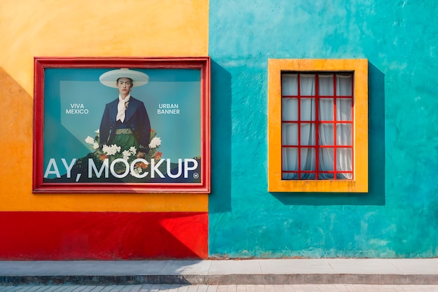 Independencia mexico outdoor advertising mockup