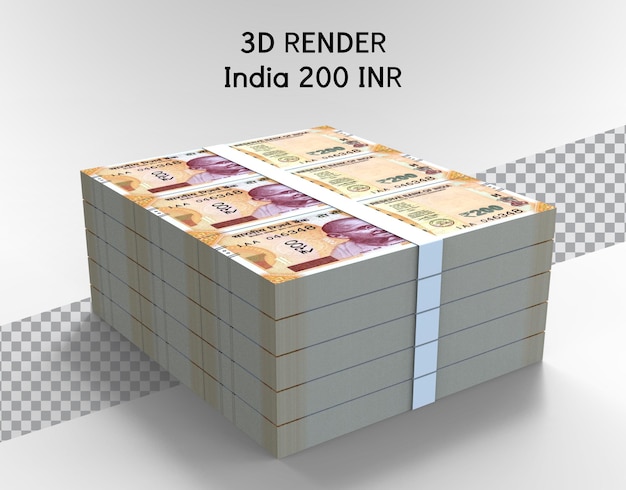 India 200 INR 3D Rendering