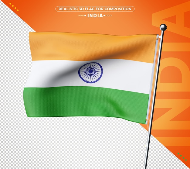 PSD india 3d bandiera testurizzata per la composizione