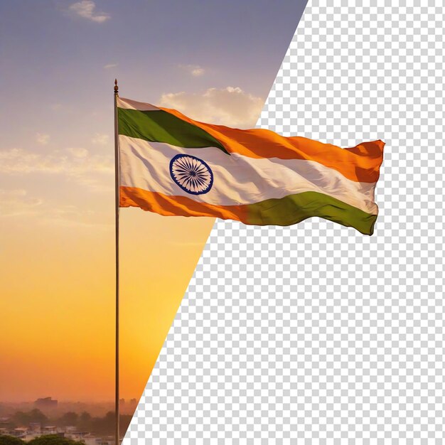 PSD india flag golden hour