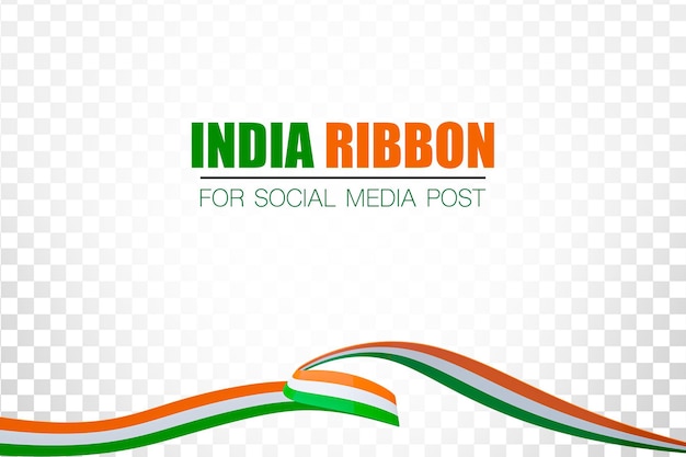 PSD nastro della bandiera dell'india per post sui social media