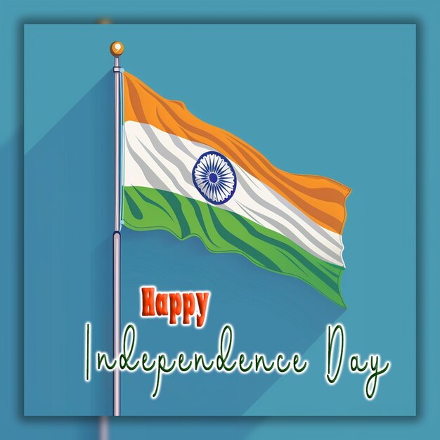 PSD india happy independence day with indian flag chandrayaan 3 background