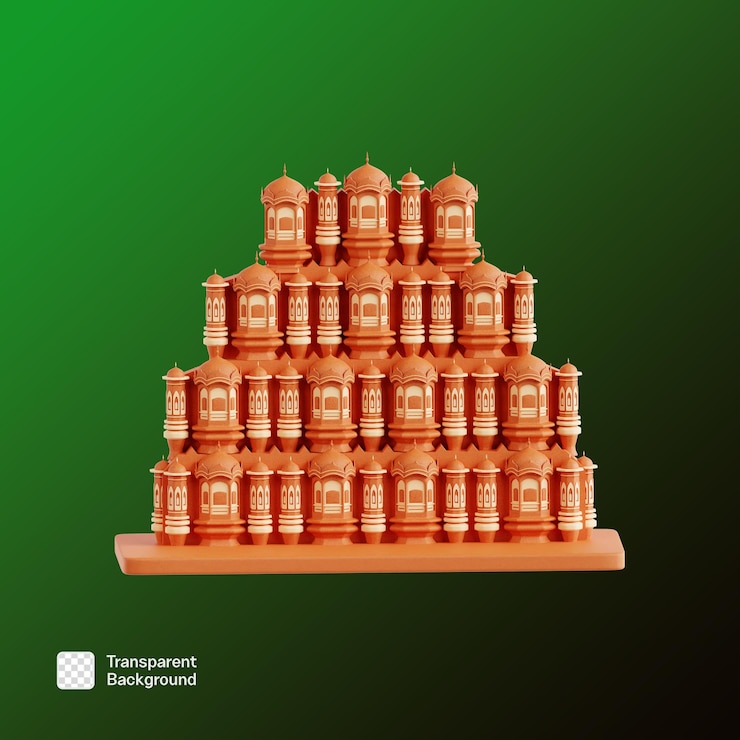 PSD india independence day 3d icon illustration png template