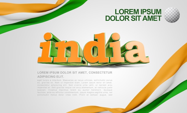 India Independence day 3d rendered banner design with transparent background