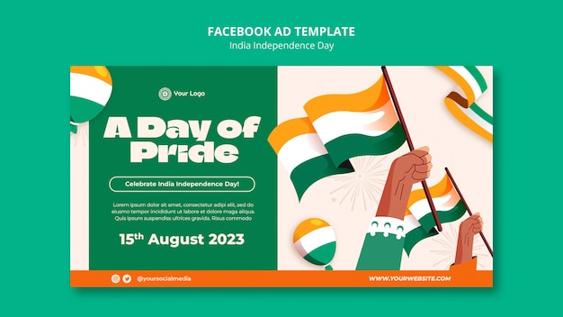 Modello facebook del giorno dell'indipendenza dell'india