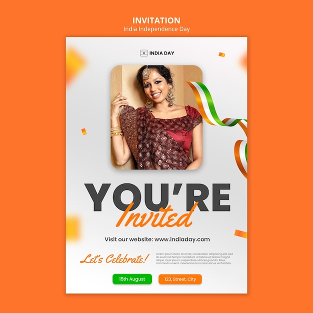 PSD india independence day invitation template