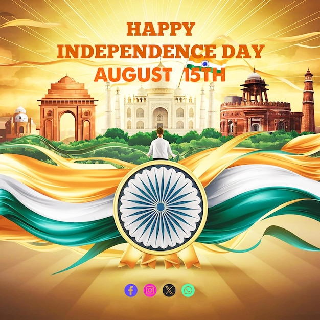 indian independence day poster making