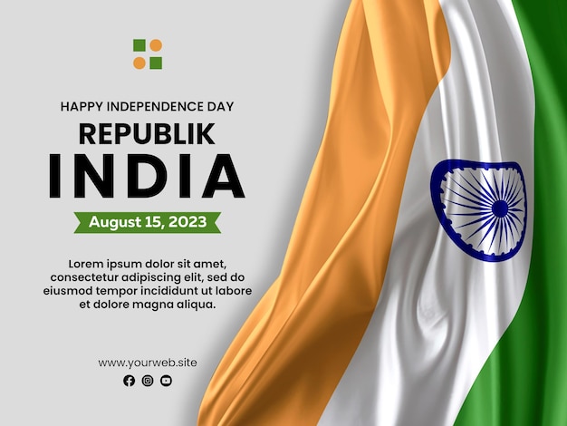 india independence day social media post with flag background