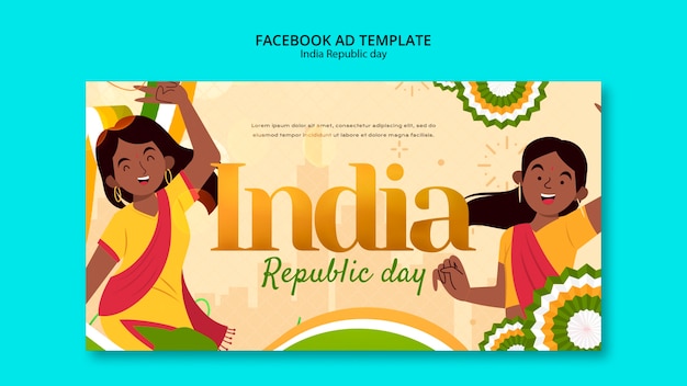 PSD modello promozionale dei social media per la celebrazione della festa della repubblica dell'india