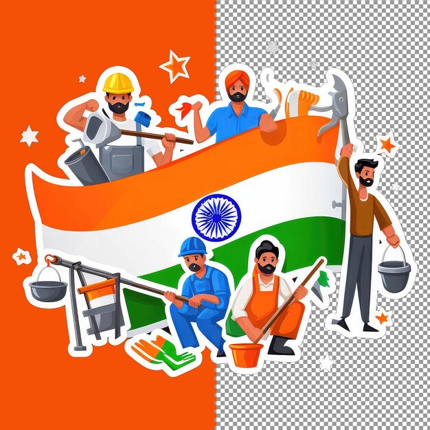 India's independence art sticker