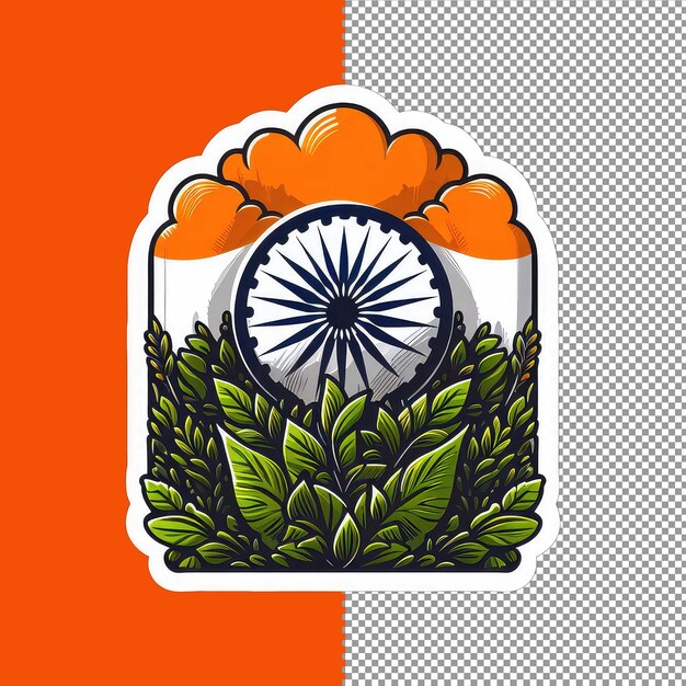 PSD india's independence art sticker