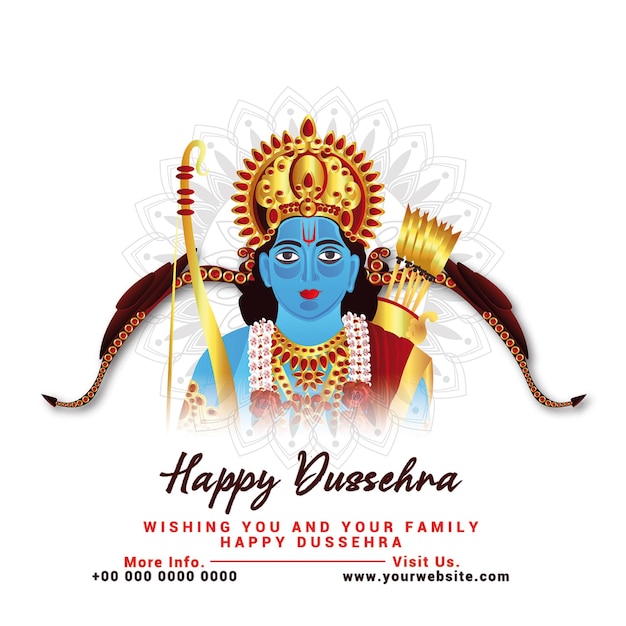 PSD indiaas festival dussehra-ontwerp