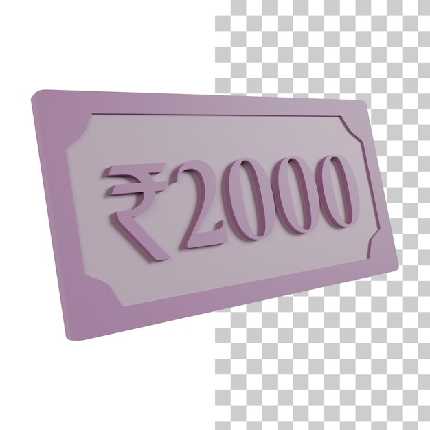 Indian 2000 rupee note 3d icon