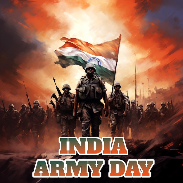 PSD indian army day achtergrond psd