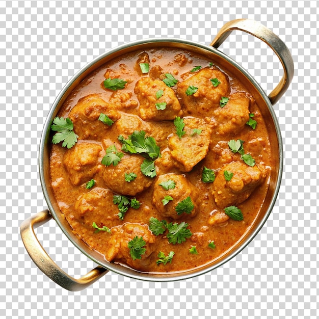 PSD indian butter chicken curry isolated on transparent background