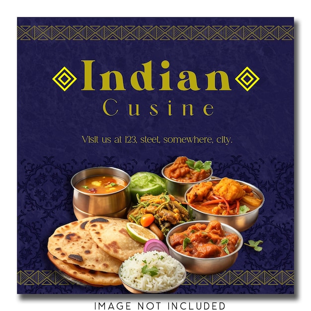 PSD indian cosine restaurant and cafe poster