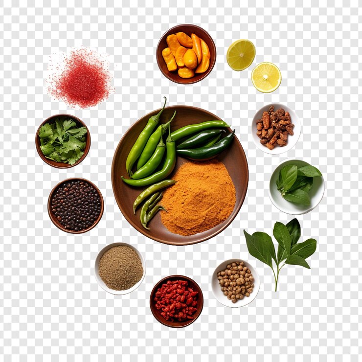 PSD indian cuisine isolated on transparent background