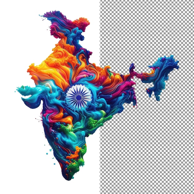 PSD indian elegance pngready isolation of a detailed map