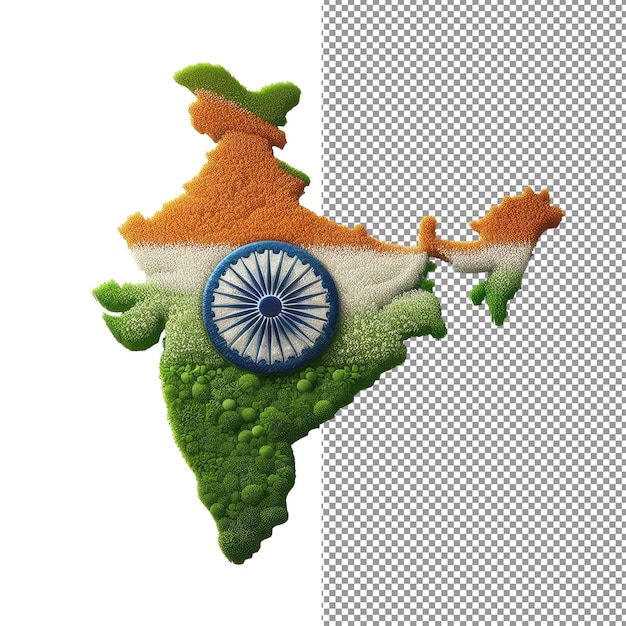 PSD indian elegance pngready isolation of a detailed map