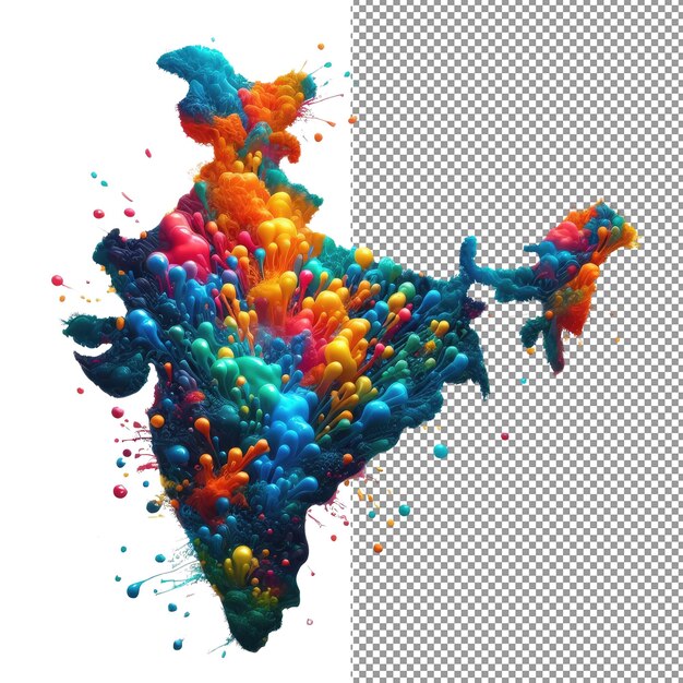 PSD indian elegance pngready isolation of a detailed map