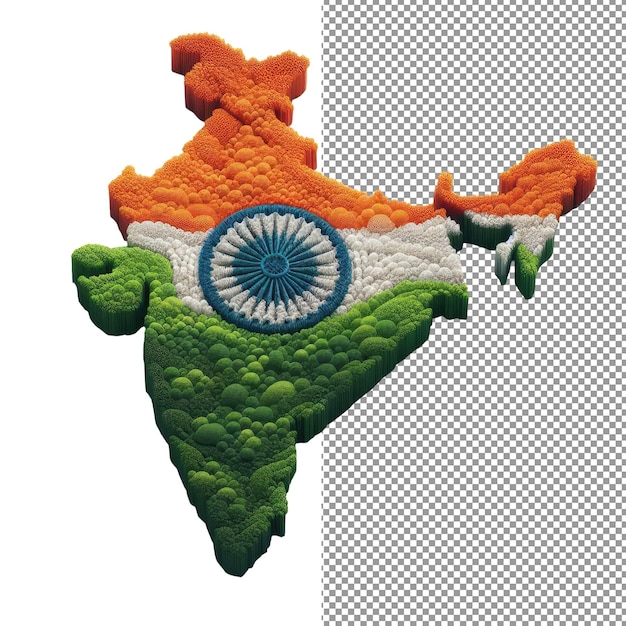 PSD indian elegance pngready isolation of a detailed map