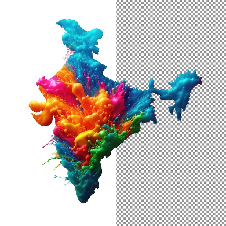 PSD indian elegance pngready isolation of a detailed map