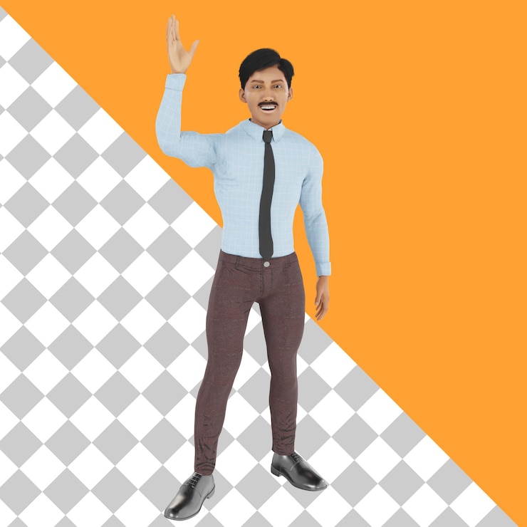 PSD indian employee 3d