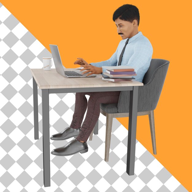 PSD indian employee 3d