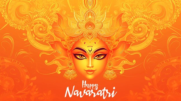 Indian festival happy chaitra navratri celebration banner