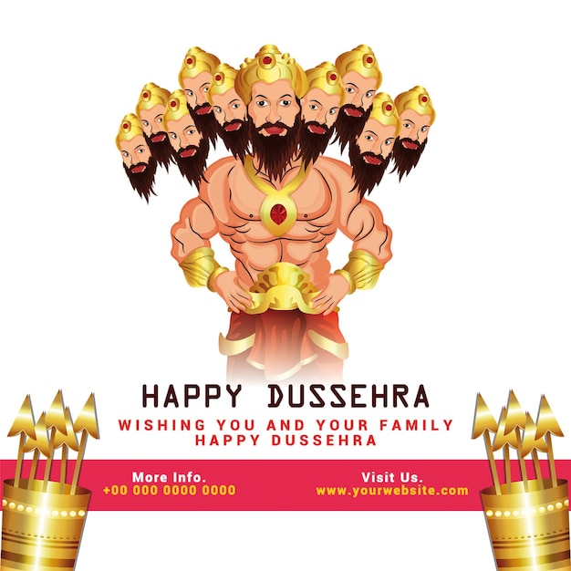 PSD indian festival happy dussehra template