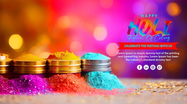 PSD festa indiana per happy holi con cristalli su carta di colore sfondi