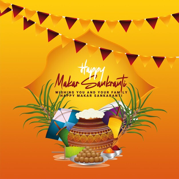 PSD indian festival makar sankranti greeting card