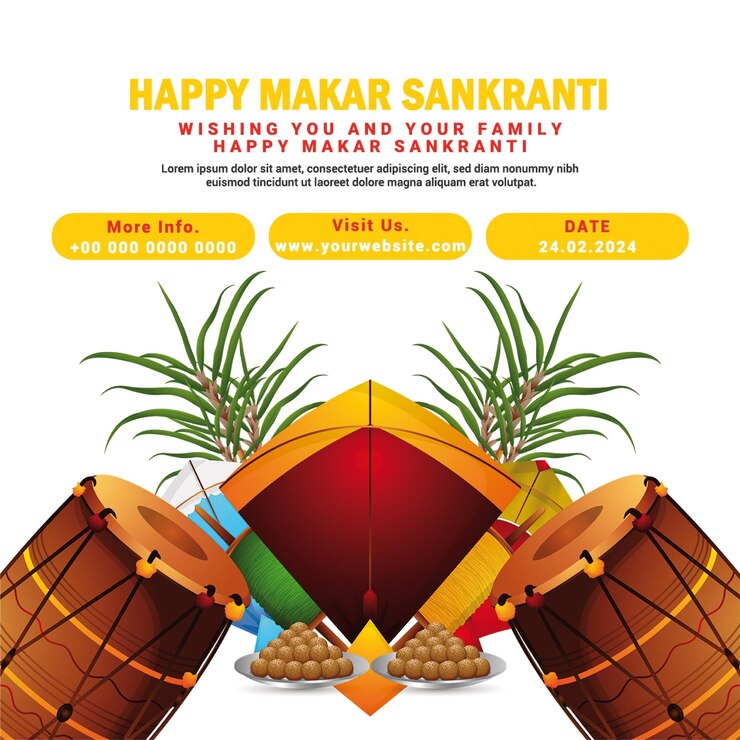 PSD indian festival makar sankranti greeting card