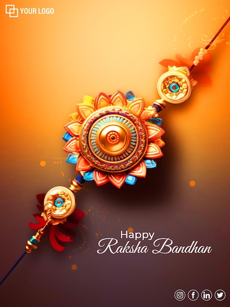 PSD indian festival raksha bandhan rakhi greeting background