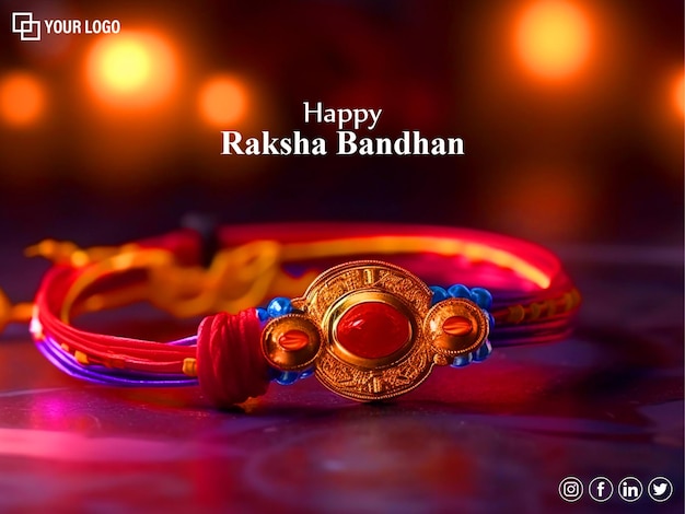 Indian festival Raksha Bandhan Rakhi greeting background