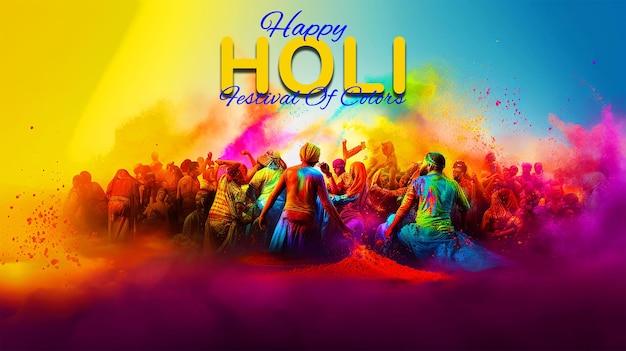 PSD indian fetival happy holi backgrounnd