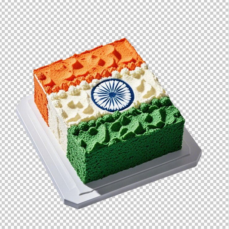 PSD indian flag cake transparent background