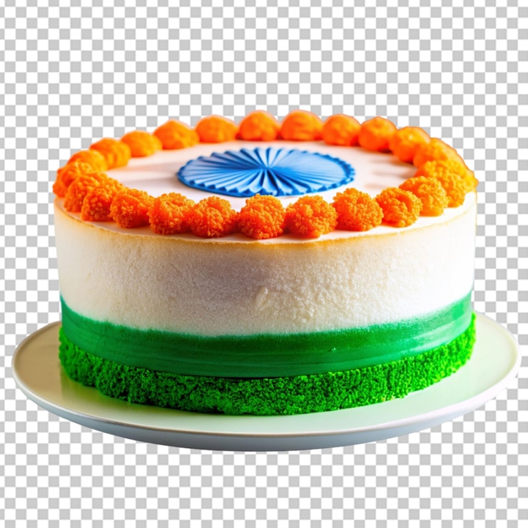 PSD indian flag cake transparent background