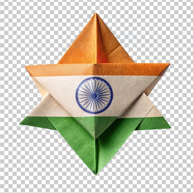 PSD インド国旗 オリガミ 透明な背景