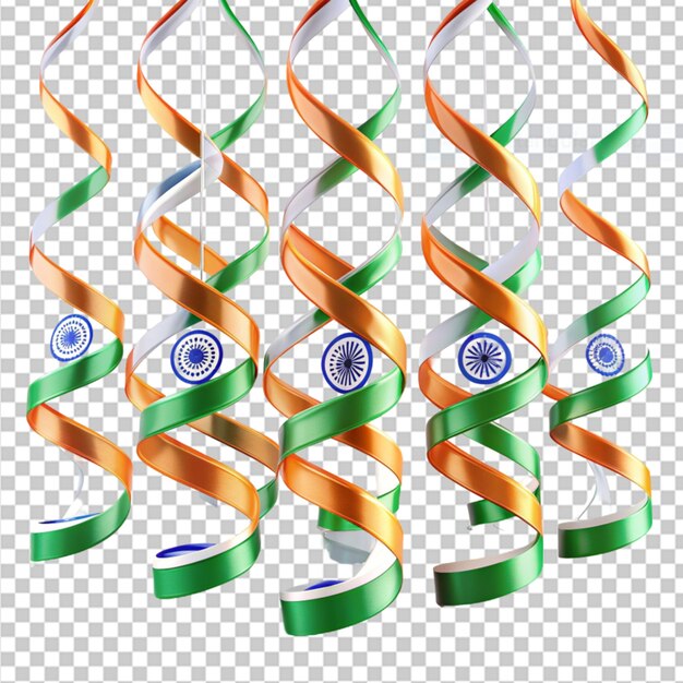 PSD indian flag party decorations on transparent background