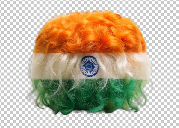 PSD indian flag printed in hair wig