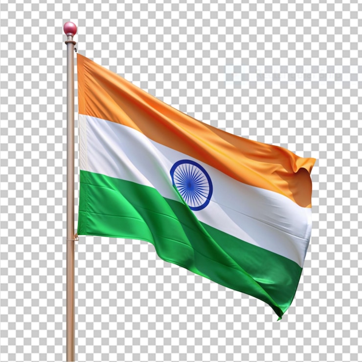 PSD indian flag on transparent background