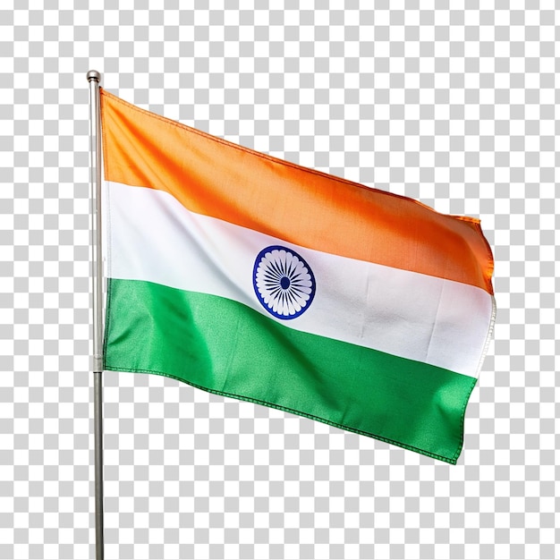 Una bandiera indiana su uno sfondo trasparente