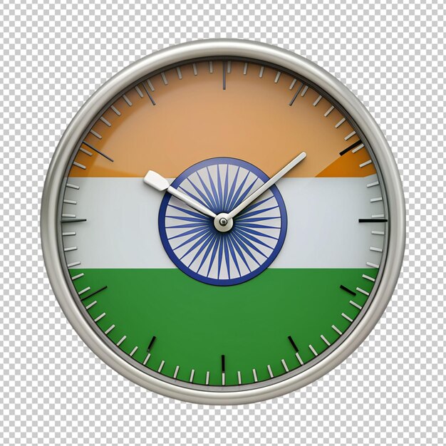 Indian Flag With Clock Time In India 3d Rendering On Transparent indian-flag-with-clock-time-in-india-3d-rendering-on-transparent