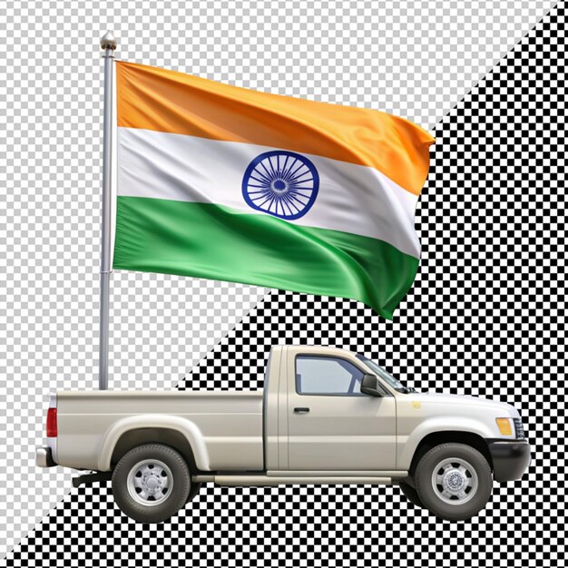 PSD indian flag with pickup truck