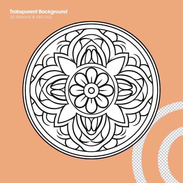 PSD indian floral round ornament