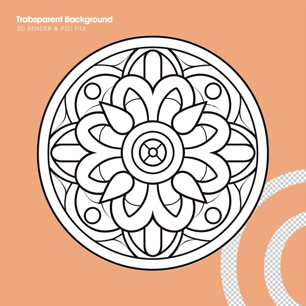 PSD indian floral round ornament